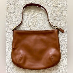 COACH tan leather Bag Gold accents